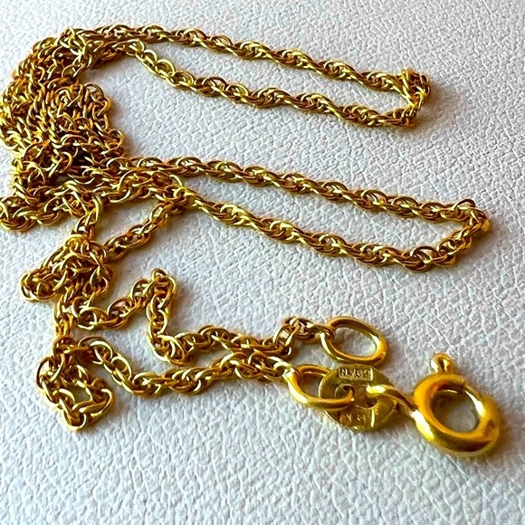 VINTAGE 14K YELLOW GOLD ROPE CHAIN NECKLACE UNISEXHALLMARKED APROX. 16.5” LONG